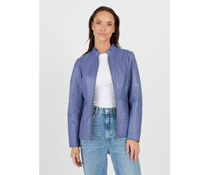 Lederjacke JCC "3102225", Damen, Gr. 40, blau (distant blau), Obermaterial: 100% Lammleder. Innenfutter: 100% Polyester, mit Knopf,Ärmel mit Ärmelschlitz, Jacken (64910038-40) distant blau