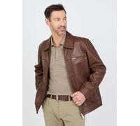 Lederjacke JCC "3102230", Herren, Gr. 56, braun (schwarz braun), Oberstoff: 100% Schafsleder; Innenfutter oben: 100% Polyester; Innenfutter unten: 100% Baumwolle; Ärmelfutter: 100% Polyester, Jacken (