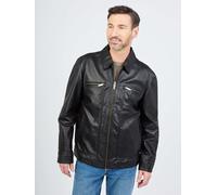Lederjacke JCC "3102230" Gr. 56, schwarz, Herren, Oberstoff: 100% Schafsleder / Innenfutter oben: 100% Polyester / Innenfutter unten: 100% Baumwolle / Ärmelfutter: 100% Polyester, Jacken (59988035-56)