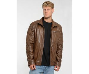 Lederjacke JCC "3102231", Herren, Gr. 50, braun (schwarz braun), Obermaterial: 100% Lammleder. Innenfutter oben: 100% Polyester. Innenfutter unten: 100% Baumwolle. Ärmelfutter: 100% Polyester, Jacken