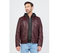 Lederjacke JCC "3102234", Herren, Gr. 54, rot (bordeaux), Obermaterial: 100% Lammleder; Innenfutter oben: 100% Polyester; Innenfutter unten: 100% Baumwolle; Ärmelfutter: 100% Polyester; Kapuzeneinsatz
