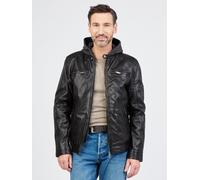Lederjacke JCC "3102234", Herren, Gr. 58, schwarz, Oberstoff: 100% Lammleder / Innenfutter oben: 100% Polyester / Innenfutter unten: 100% Baumwolle / Ärmelfutter: 100% Polyester / Kapuzeneinsatz: 55%