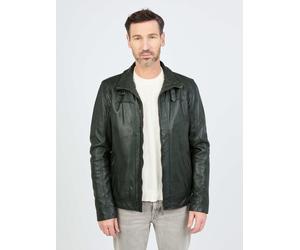 Lederjacke JCC "3102240", Herren, Gr. 52, grün (bottle grün), Obermaterial: 100% Lammleder; Innenfutter oben: 100% Polyester; Innenfutter unten: 100% Baumwolle; Ärmelfutter: 100% Polyester; Wattierung