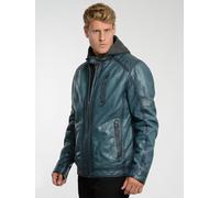 Lederjacke JCC "3102243", Herren, Gr. 58, blau (vintage teal), Oberstoff: 100% Lammleder. Innenfutter oben: 100% Polyester. Innenfutter unten: 100% Baumwolle. Ärmelfutter: 100% Polyester. Wattierung: