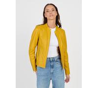 Lederjacke JCC "31024025", Damen, Gr. 4XL, gelb, Obermaterial: 100% Lammnappa-Leder; Futter. 100% Polyester; Ärmelfutter: 100% Polyester, Jacken (48581527-4XL) gelb