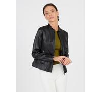 Lederjacke JCC "31024025", Damen, Gr. XXL, schwarz, Obermaterial: 100% Lammnappa-Leder; Futter. 100% Polyester; Ärmelfutter: 100% Polyester, Jacken (14789654-XXL) schwarz