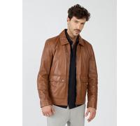 Lederjacke JCC "31024403", Herren, Gr. 54, braun (cognac), Obermaterial: 100% Lammleder / Futter: 100% Baumwolle / Ärmelfutter: 100% Polyester, Jacken (71543726-54) cognac