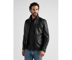 Lederjacke JCC "402293", Herren, Gr. 50, schwarz, Oberstoff: 100% Lammleder; Futter: 100% Polyester, mit Knopf, Jacken (17995814-50) schwarz