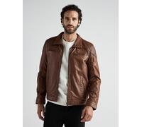 JCC Lederjacke 51195, Herrenlederjacke mit Verschlussschnalle 58, Normalgrößen braun Herren Übergangsjacken Jacken Mäntel 58, Normalgrößen cognac