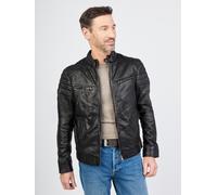 Lederjacke JCC "51280", Herren, Gr. 58, schwarz, Oberstoff: 100% Lammleder; Futter: 100% Polyester, mit Knopf, Jacken (19457428-58) schwarz
