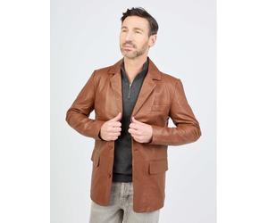 Lederjacke JCC "Armando", Herren, Gr. 52, braun (cognac), Obermaterial: 100% Leder; Futter: 100% Polyester, mit Knopf, Jacken (62478559-52) cognac