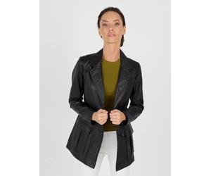 Lederjacke JCC "DI-450", Damen, Gr. 44, schwarz, Oberstoff: 100% Lammleder; Futter: 100% Polyester, mit Knopf, Jacken (94503456-44) schwarz