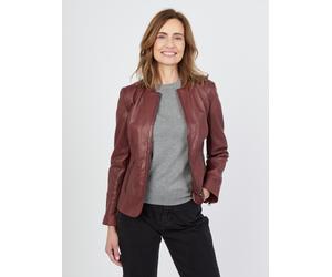 Lederjacke JCC "Lida", Damen, Gr. 42, rot (bordeaux), Obermaterial: 100% Lammnappa; Futter: 100% Polyester, Jacken (14597854-42) bordeaux
