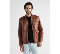 Lederjacke JCC "Macadam", Herren, Gr. M, braun (schwarz cognac), Obermaterial: 100% Leder Lamm; Futter: 100% Baumwolle; Ärmelfutter: 100% Polyester, Jacken (31670358-M) schwarz cognac