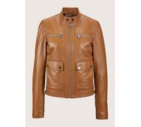 Lederjacke MADELEINE "Lederjacke Biker-Jacke aus Lammnappa", Damen, Gr. 38, braun (cognac), Obermaterial: 100% Lammnappaleder LANA., Jacken (86091567-38) cognac