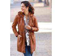 Lederjacke MAINPOL, Damen, Gr. 38, braun (cognac), 100% Lammnappaleder, Pelzimitat:100% Polyester, unifarben, Jacken (40961442-38) cognac
