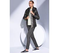 Lederjacke MAINPOL, Damen, Gr. 52, schwarz, 100% Lammnappaleder, unifarben, Jacken (36098566-52) schwarz