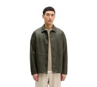 Lederjacke MARC O'POLO "aus weichem Lammleder", Herren, Gr. 50, schwarz nickle, Obermaterial: 100% Leder (Lamm); Futter: 100% Baumwolle, unifarben, regular fit, Manschette, Jacken (21747706-50) schwar