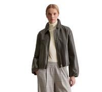 Lederjacke MARC O'POLO DENIM "aus softem Lammleder", Damen, Gr. M, schwarz espresso, Obermaterial: 100% Leder (Schaf); Futter: 100% Polyester, unifarben, regular fit, Bündchen, Jacken (29424126-M) sch