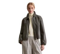 Lederjacke MARC O'POLO DENIM "Blousonform O-Shape aus softem Lammleder", Damen, Gr. L, schwarz espresso, Obermaterial: 100% Lammleder, regular fit normal, Jacken Lederjacke (87007568-L)