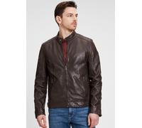 Lederjacke MAURITIUS "GMBrody LASV", Herren, Gr. 3XL, braun (schwarz braun), Obermaterial: 100% Schafsleder. Futter: 100% Baumwolle. Ärmelfutter: 100% Polyester, unifarben, regular fit kurz, eingesetz