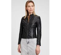 Lederjacke MAURITIUS "GWKeili LASV", Damen, Gr. 3XL, schwarz, Obermaterial: 100% Schafsleder. Futter: 100% Baumwolle. Ärmelfutter: 100% Polyester, unifarben, regular fit kurz, eingesetzt abgesteppt, J