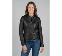 Lederjacke MAURITIUS "GWKeili LASV", Damen, Gr. M, schwarz, Obermaterial: 100% Schafsleder. Futter: 100% Baumwolle. Ärmelfutter: 100% Polyester, unifarben, regular fit kurz, eingesetzt abgesteppt, Jac