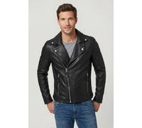 Lederjacke MAURITIUS "Mavric SF NSLV", Herren, Gr. S, schwarz, Obermaterial: 100% Schafsleder. Futter: 100% Baumwolle. Ärmelfutter: 100% Polyester, unifarben, slim fit kurz, eingesetzt abgesteppt, Jac