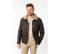 Lederjacke MAURITIUS "MMAlasko", Damen, Gr. 4XL, schwarz taupe, Obermaterial: 100% Schafsleder. Besatz: 100% Polyester. Futter: 100% Baumwolle. Ärmelfutter: 100% Polyester, unifarben, regular fit norm