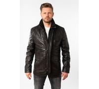 Lederjacke MAURITIUS "MMCassimo", Herren, Gr. L, braun (schwarz braun), Obermaterial: 100% Schafsleder. Futter: 100% Polyester. Ärmelfutter: 100% Polyester, unifarben, regular fit hüftbedeckend, Jacke