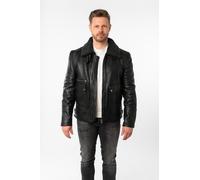 Lederjacke MAURITIUS "MMCeylor", Herren, Gr. XL, schwarz, Obermaterial: 100% Schafsleder. Futter: 100% Baumwolle. Ärmelfutter: 100% Polyester, unifarben, regular fit normal, abgesteppt, Jacken, mit Um