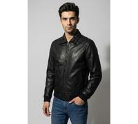 Lederjacke MAURITIUS "MMCrovig", Herren, Gr. M (50), schwarz, Obermaterial: 100% Schafsleder. Bündchen: 84% Baumwolle, 14% Polyester, 2% Elasthan. Futter: 100% Baumwolle. Ärmelfutter: 100% Polyester,