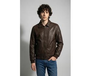 Lederjacke MAURITIUS "MMCrovig", Herren, Gr. XXXL (58), braun, Obermaterial: 100% Schafsleder. Bündchen: 84% Baumwolle, 14% Elasthan, 2% Polyester. Futter: 100% Baumwolle. Ärmelfutter: 100% Polyester,