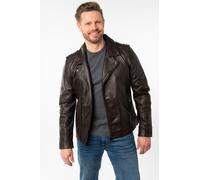 Lederjacke MAURITIUS "MMRibano SF", Herren, Gr. 3XL, schwarz braun, Obermaterial: 100% Schafsleder. Futter: 100% Baumwolle. Ärmelfutter: 100% Polyester, regular fit normal, mit Druckknöpfen, Jacken, m