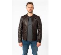 Lederjacke MAURITIUS "MMTibor SF", Herren, Gr. 4XL, schwarz braun, Obermaterial: 100% Schafsleder. Futter: 100% Baumwolle. Ärmelfutter: 100% Polyester, unifarben, regular fit normal, mit Druckknöpfen,