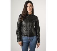 Lederjacke MAURITIUS "MWCelly", Damen, Gr. XL, schwarz, Obermaterial: 100% Schafsleder. Futter: 100% Polyester. Futter 2: 92% Polyester, 8% Elasthan. Ärmelfutter: 100% Polyester, unifarben, regular fi