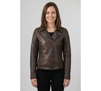 Lederjacke MAURITIUS "MWFarah", Damen, Gr. S (36), braun, Obermaterial: 100% Schafsleder. Futter: 100% Baumwolle. Ärmelfutter: 100% Polyester, unifarben, normal, mit Reißverschluss, Jacken, mit Revers