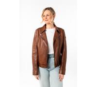 Lederjacke MAURITIUS "MWFarah", Damen, Gr. S, schwarz cognac, Obermaterial: 100% Schafsleder. Futter: 100% Baumwolle. Ärmelfutter: 100% Polyester, unifarben, normal, mit Reißverschluss, Jacken, mit Re