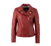 Lederjacke MAURITIUS "MWFylli", Damen, Gr. M, lipstick rot, Obermaterial: 100% Schafsleder. Futter: 100% Baumwolle. Ärmelfutter: 100% Polyester, unifarben, regular fit hüftlang, Jacken, mit Reverskrag