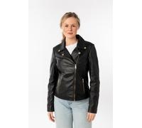 Lederjacke MAURITIUS "MWFylli", Damen, Gr. XL, schwarz, Obermaterial: 100% Schafsleder. Futter: 100% Baumwolle. Ärmelfutter: 100% Polyester, unifarben, regular fit normal, Jacken Lederjacke, mit Knopf