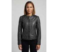 Lederjacke MAURITIUS "MWGionna", Damen, Gr. XL (42), anthrazit, Obermaterial: 100% Schafsleder. Futter: 100% Baumwolle. Ärmelfutter: 100% Polyester, unifarben, regular fit hüftlang, abgesteppte Kante,