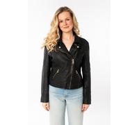 Lederjacke MAURITIUS "MWInessa", Damen, Gr. 4XL, schwarz, Obermaterial: 100% Schafsleder. Futter: 100% Baumwolle. Ärmelfutter: 100% Polyester, unifarben, regular fit normal, mit Reißverschluss, Jacken