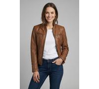 Lederjacke MAURITIUS "MWJanka", Damen, Gr. L, braun (cognac), Obermaterial: 100% Schafsleder. Futter: 100% Baumwolle. Ärmelfutter: 100% Polyester, unifarben, regular fit kurz, eingesetzt angesetztes B