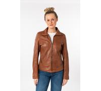 Lederjacke MAURITIUS "MWJolah", Damen, Gr. 4XL, whiskey, Obermaterial: 100% Schafsleder. Futter: 100% Baumwolle. Ärmelfutter: 100% Polyester, unifarben, regular fit normal, mit Druckknopf,mit Reißvers