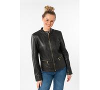 Lederjacke MAURITIUS "MWMakena", Damen, Gr. 4XL, schwarz, Obermaterial: 100% Schafsleder. Futter: 100% Baumwolle. Ärmelfutter: 100% Polyester, unifarben, regular fit normal, mit Schlitz, Jacken, mit S