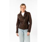 Lederjacke MAURITIUS "MWMeeow", Damen, Gr. XXL, braun ii, Obermaterial: 100% Schafsleder. Futter: 100% Baumwolle. Ärmelfutter: 100% Polyester, gemustert, regular fit normal, Jacken, mit Reverskragen, 