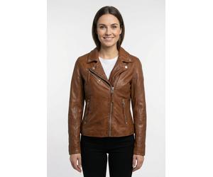 Lederjacke MAURITIUS "MWPaige", Damen, Gr. 3XL, braun (cognac), Obermaterial: 100% Schafsleder. Futter: 100% Baumwolle. Ärmelfutter: 100% Polyester, unifarben, regular fit kurz, eingesetzt abgesteppt,