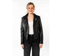 Lederjacke MAURITIUS "MWPasja", Damen, Gr. XS, schwarz, Obermaterial: 100% Schafsleder. Futter: 100% Baumwolle. Ärmelfutter: 100% Polyester, unifarben, regular fit hüftlang, mit Reißverschluss, Jacken