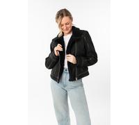 Lederjacke MAURITIUS "MWRila SF", Damen, Gr. XXL, schwarz, Fellimitat: 100% Polyester. Obermaterial: 100% Schafsleder. Futter: 100% Baumwolle. Ärmelfutter: 100% Polyester, unifarben, slim fit hüftlang