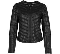 Lederjacke MAURITIUS "GGSuri LELEV", Damen, Gr. M, schwarz, Obermaterial: 100% Schafsleder. Futter: 92% Polyester, 8% Elasthan. Ärmelfutter: 100% Polyester, unifarben, modisch, regular fit kurz, Rundh
